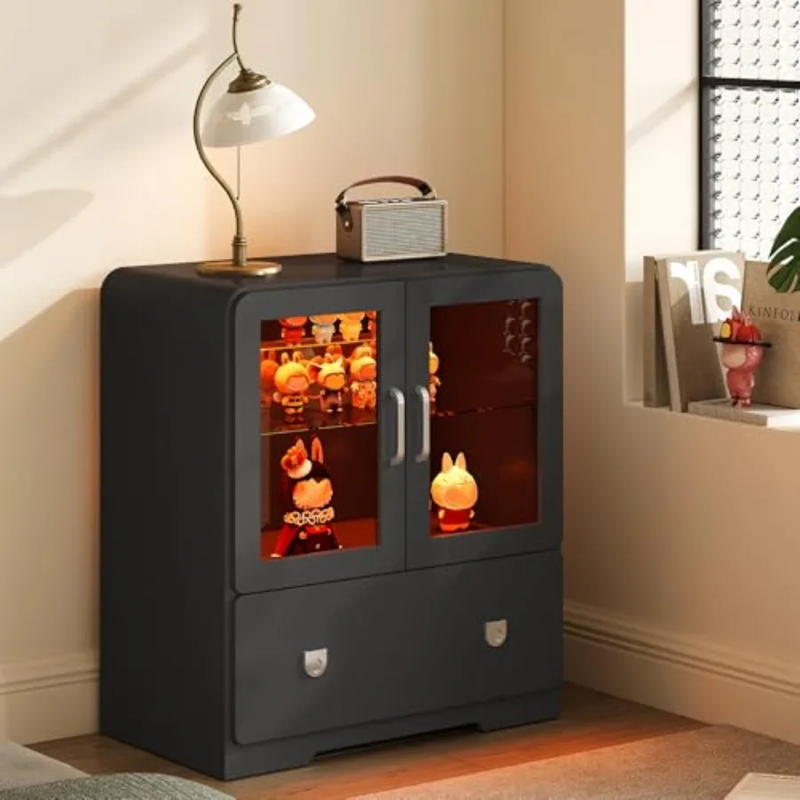 Glass Cabinet Display - Akrilik kapaklı oturma odası vitrini, LED