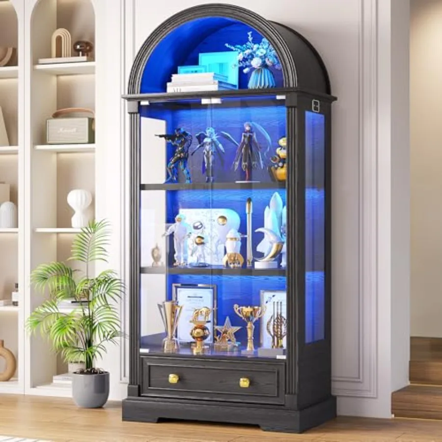 Glass Cabinet Display - Oturma Odası için Cam Kapılı Vitrin