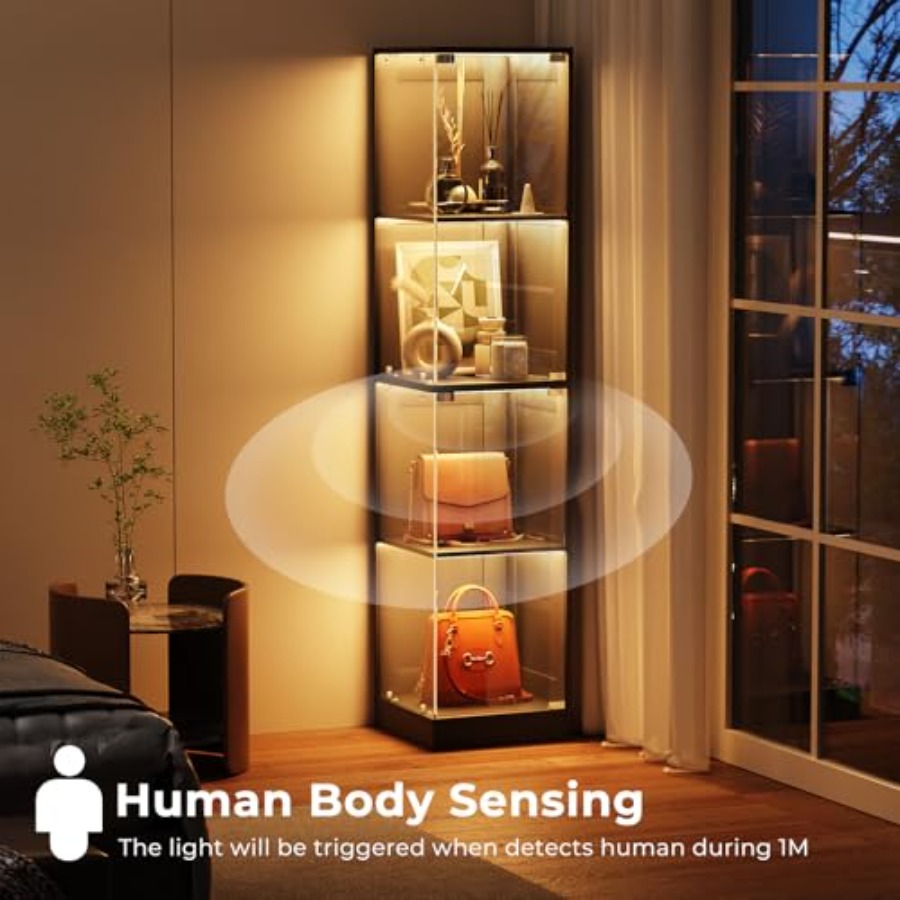 Cam kapaklı köşe vitrin, beyaz - Glass Cabinet Display incelemesi ve fiyatı
