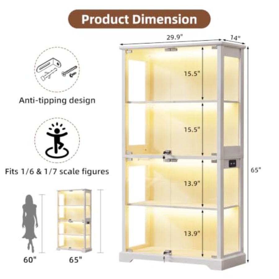 Çiftlik Evi Tarzı Kilitlenebil - Glass Cabinet Display incelemesi ve fiyatı