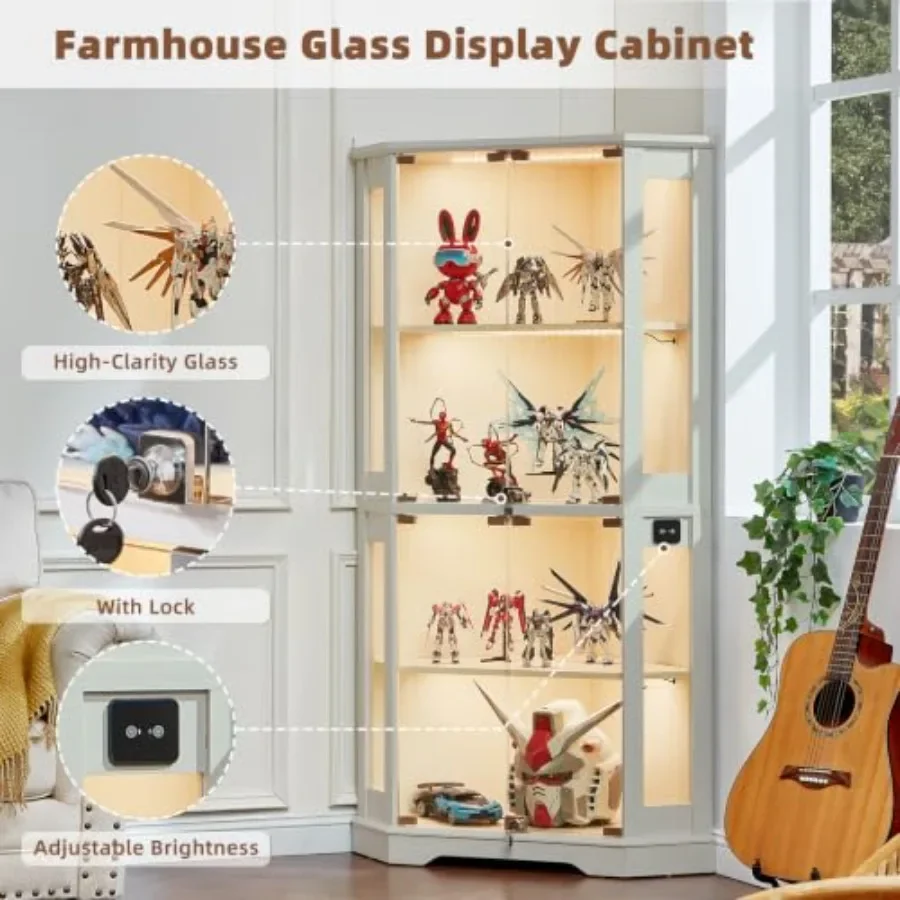 Oturma Odası için Kilitli Köşe - Glass Cabinet Display incelemesi ve fiyatı