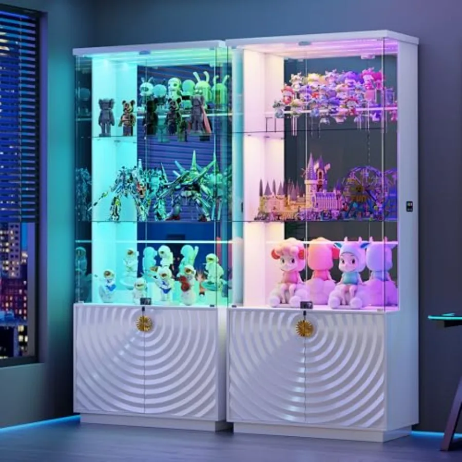 71 İnç, Şeffaf Cam Kapılı, Kil - Glass Cabinet Display incelemesi ve fiyatı