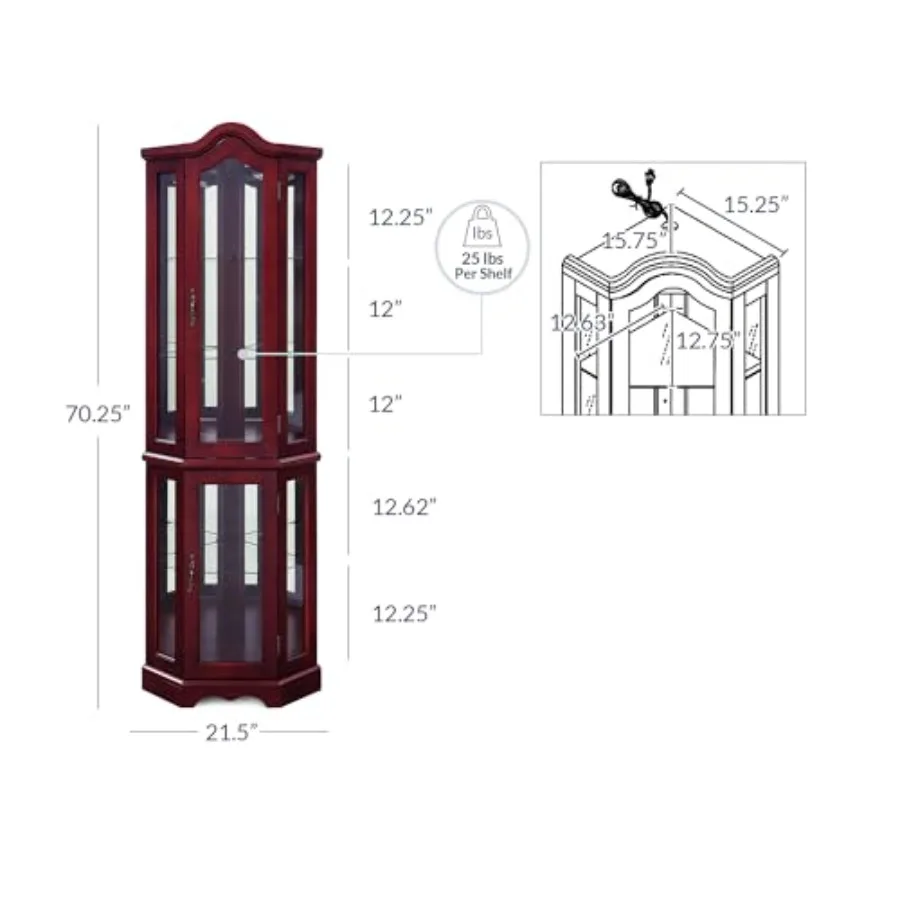 Işıklı Köşe Vitrini, Kavisli Ü - Glass Cabinet Display incelemesi ve fiyatı