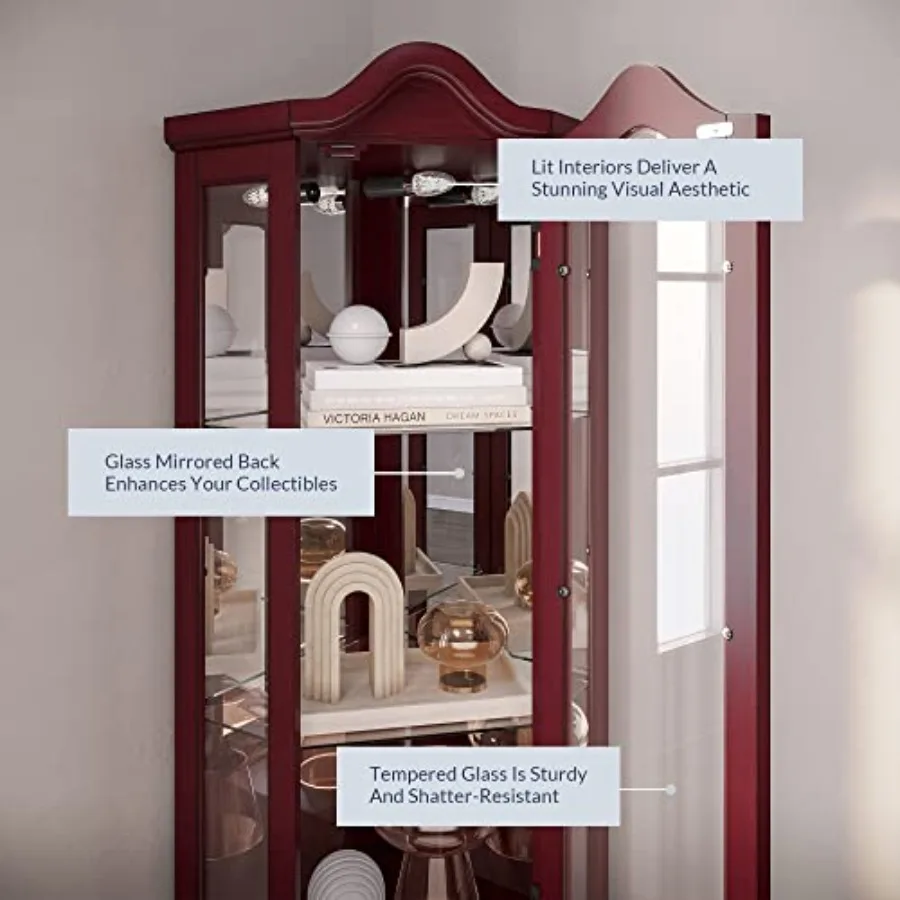 Işıklı Köşe Vitrini, Kavisli Ü - Glass Cabinet Display incelemesi ve fiyatı