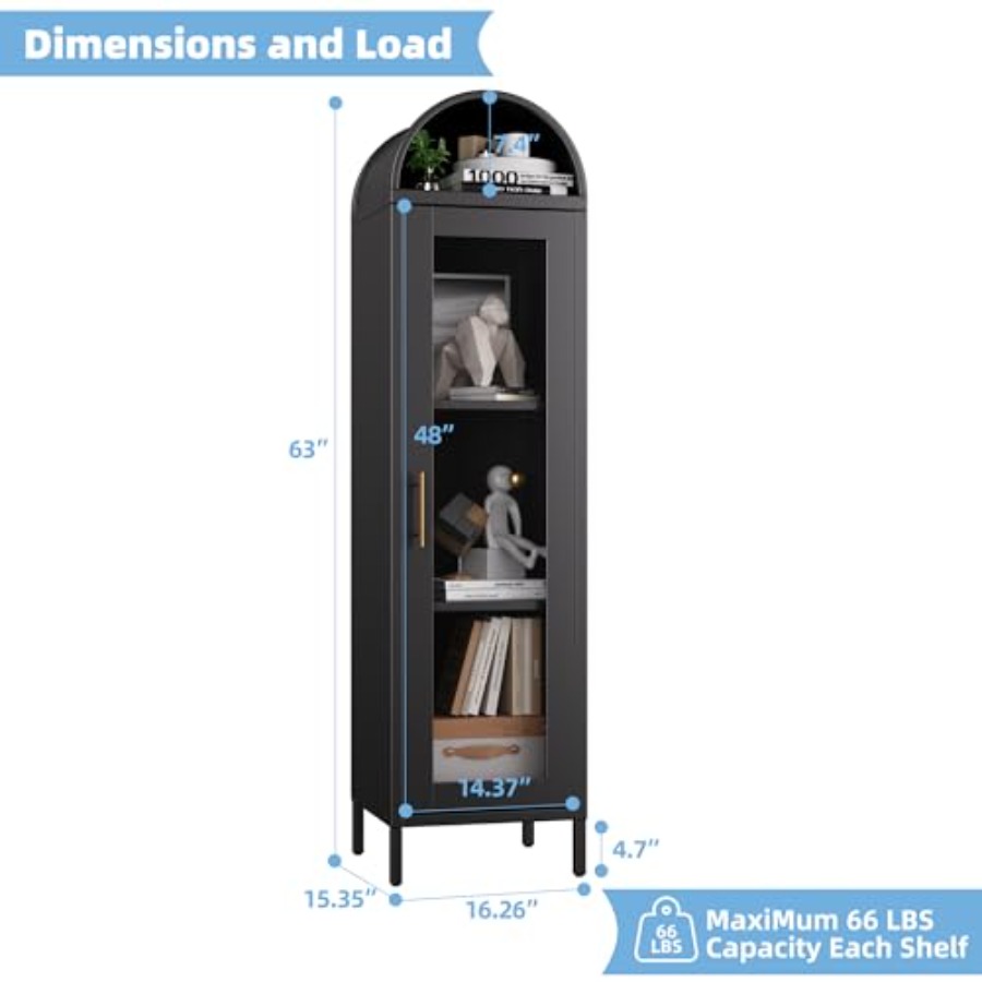 Oturma Odası İçin Dar Metal Ka - Glass Cabinet Display incelemesi ve fiyatı