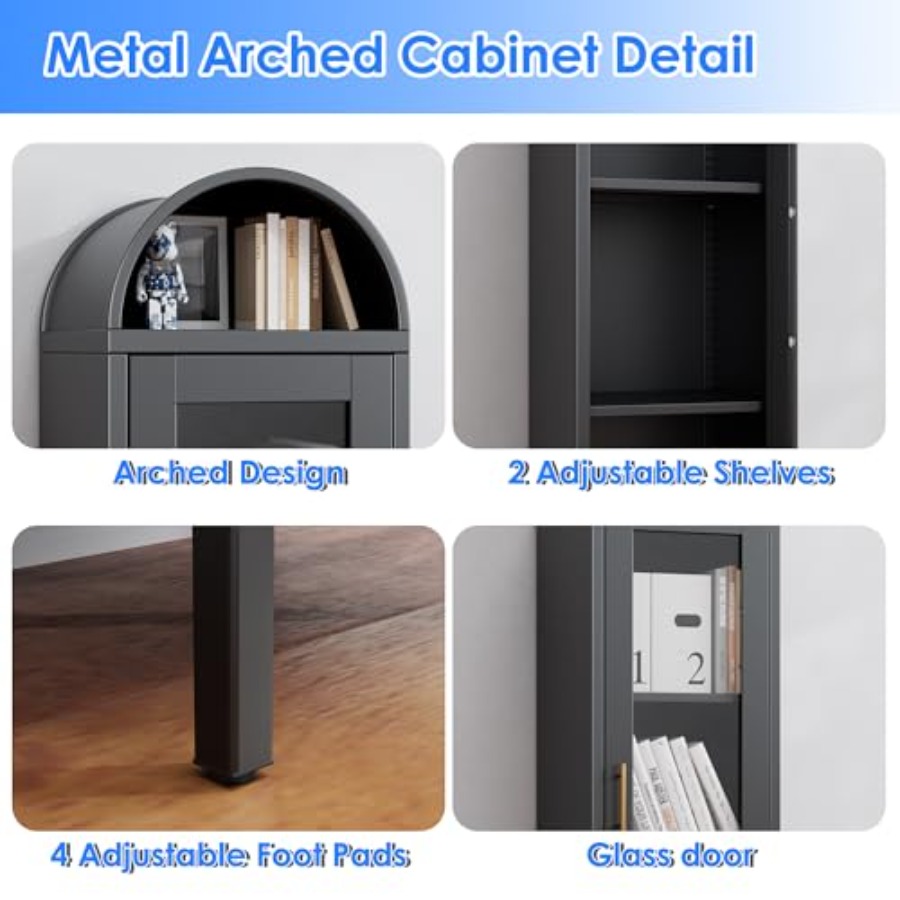 Oturma Odası İçin Dar Metal Ka - Glass Cabinet Display incelemesi ve fiyatı