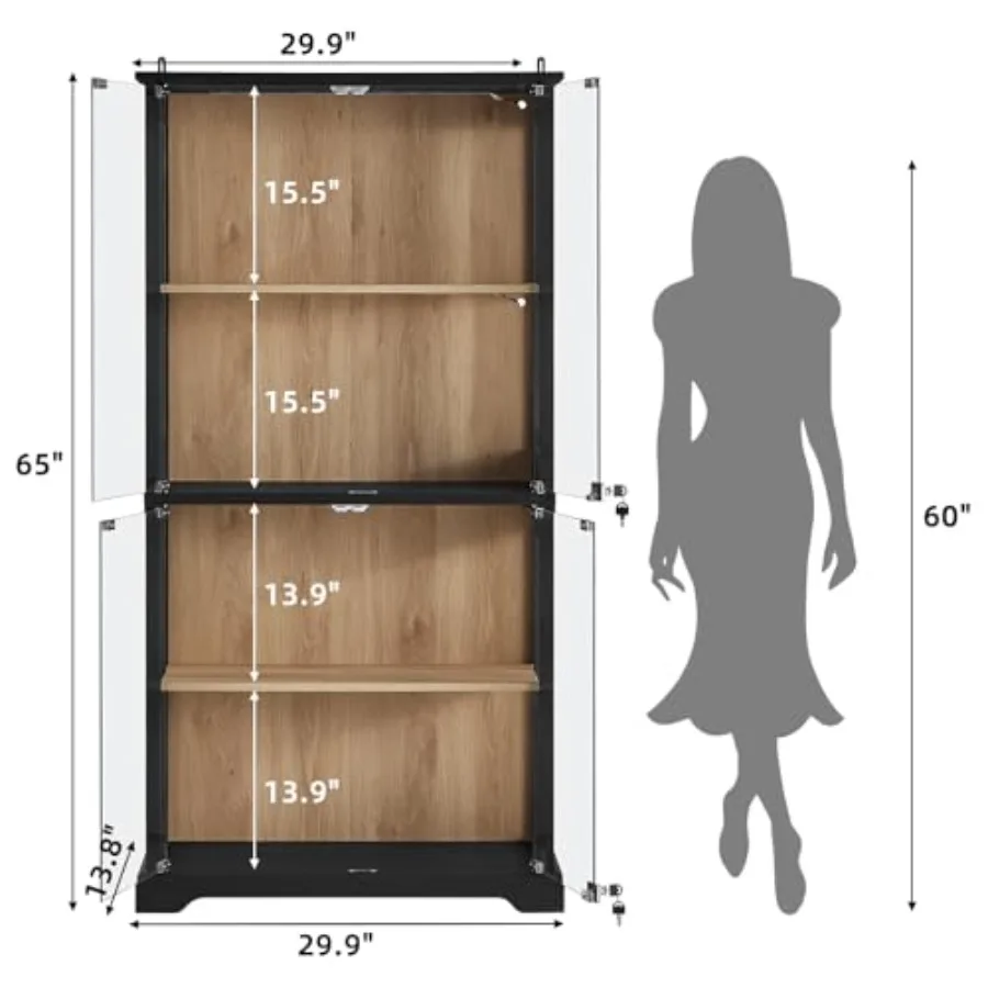 Oturma odası için kilitli, çif - Glass Cabinet Display incelemesi ve fiyatı