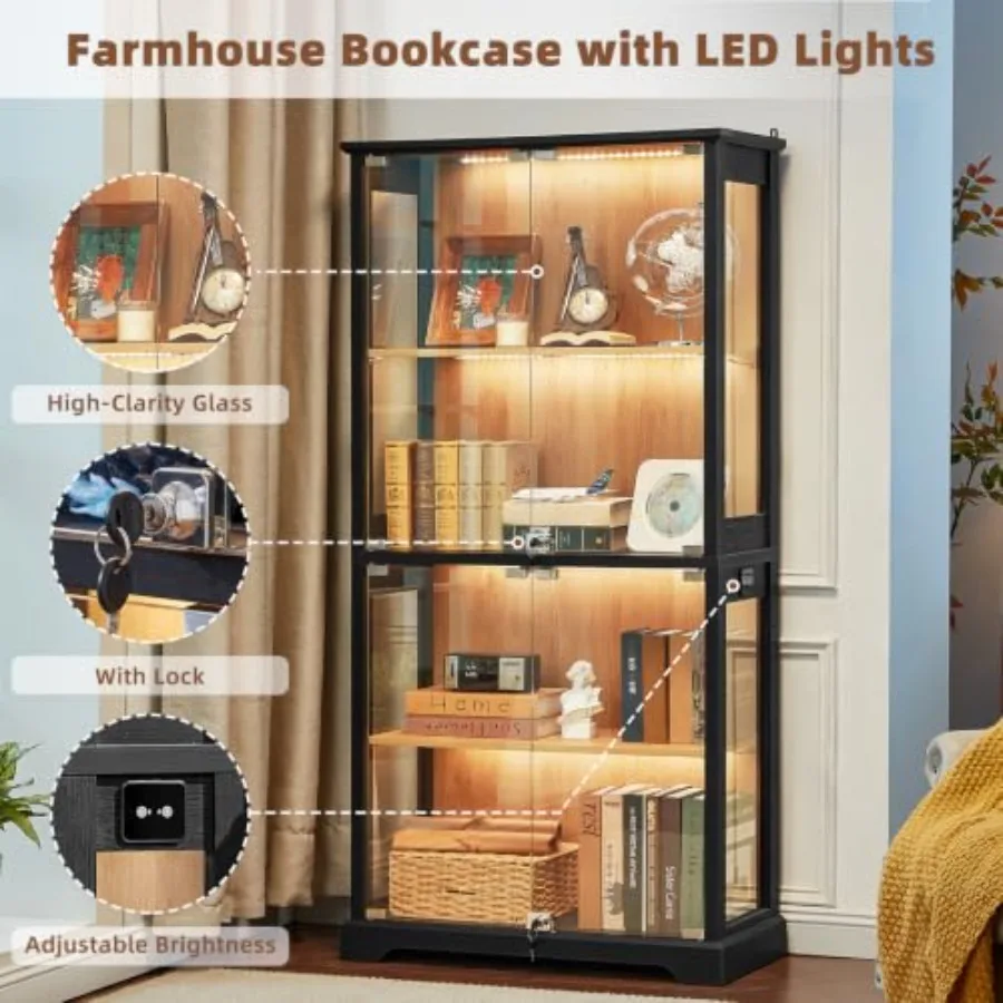 Oturma odası için kilitli, çif - Glass Cabinet Display incelemesi ve fiyatı