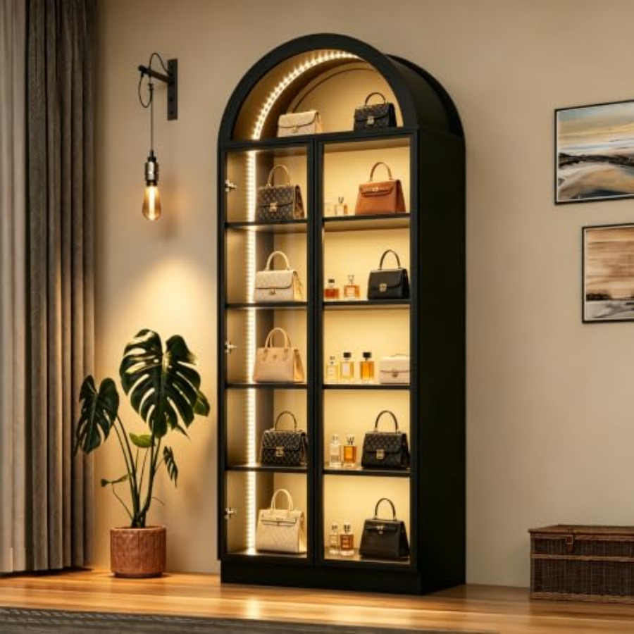 Oturma odası ve ofis için kavi - Glass Cabinet Display incelemesi ve fiyatı